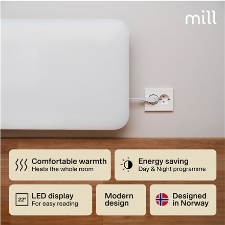 Mill Invisible Heater , IB700DN , Panel Heater , 700 W , Suitable for rooms up to 9-12 m² , White , IPX4