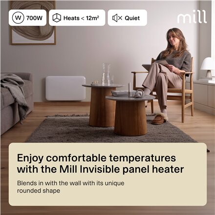 Mill Invisible Heater , IB700DN , Panel Heater , 700 W , Suitable for rooms up to 9-12 m² , White , IPX4