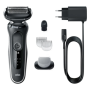 Braun , Shaver , 51-W1600s , Operating time (max) 50 min , Wet & Dry , Black/White
