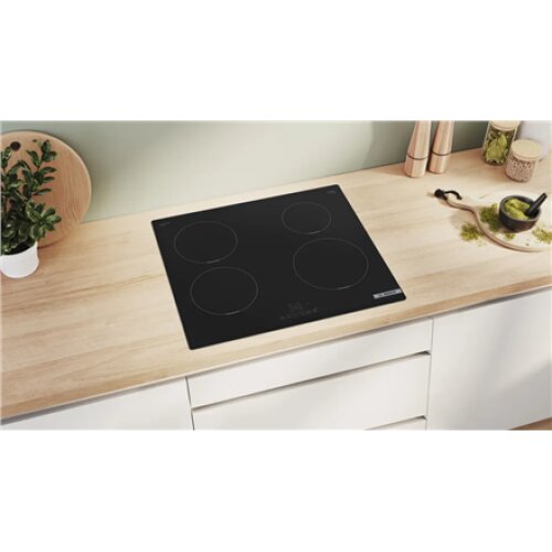 Bosch Hob , PIE611BB5E , Induction , Number of burners/cooking zones 4 , Touch , Timer , Black , Display