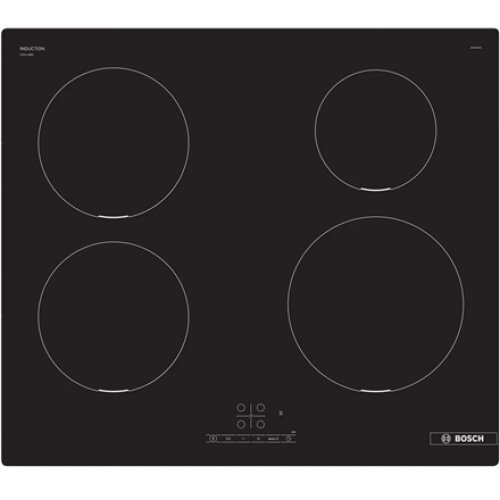 Bosch Hob , PIE611BB5E , Induction , Number of burners/cooking zones 4 , Touch , Timer , Black , Display