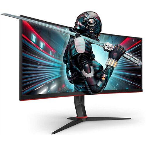 AOC , Gaming Monitor , CU34G2X , 34 , VA , QHD , 21:9 , 144 Hz , 1 ms , 3440 x 1440 pixels , 300 cd/m² , Headphone out (3.5 mm) , HDMI ports quantity 2 , Black