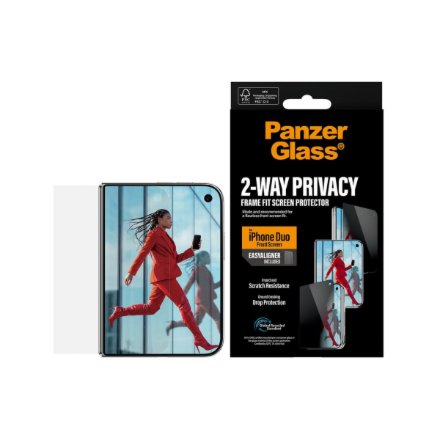 PanzerGlass Privacy w. EasyAligner , Screen protector , Apple , iPhone Duo , Glass , Transparent