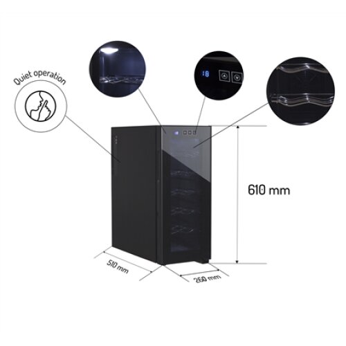 Adler , Beverage Pantry , AD 8083 , Energy efficiency class G , Free standing , Bottles capacity 12 , Black