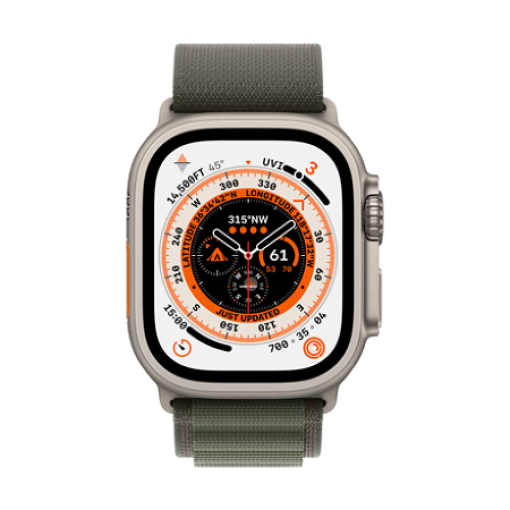 Apple Watch Ultra GPS + Cellular MQFP3EL/A 49mm, Retina LTPO OLED, Touchscreen, Heart rate monitor, Waterproof, Bluetooth, Wi-Fi
