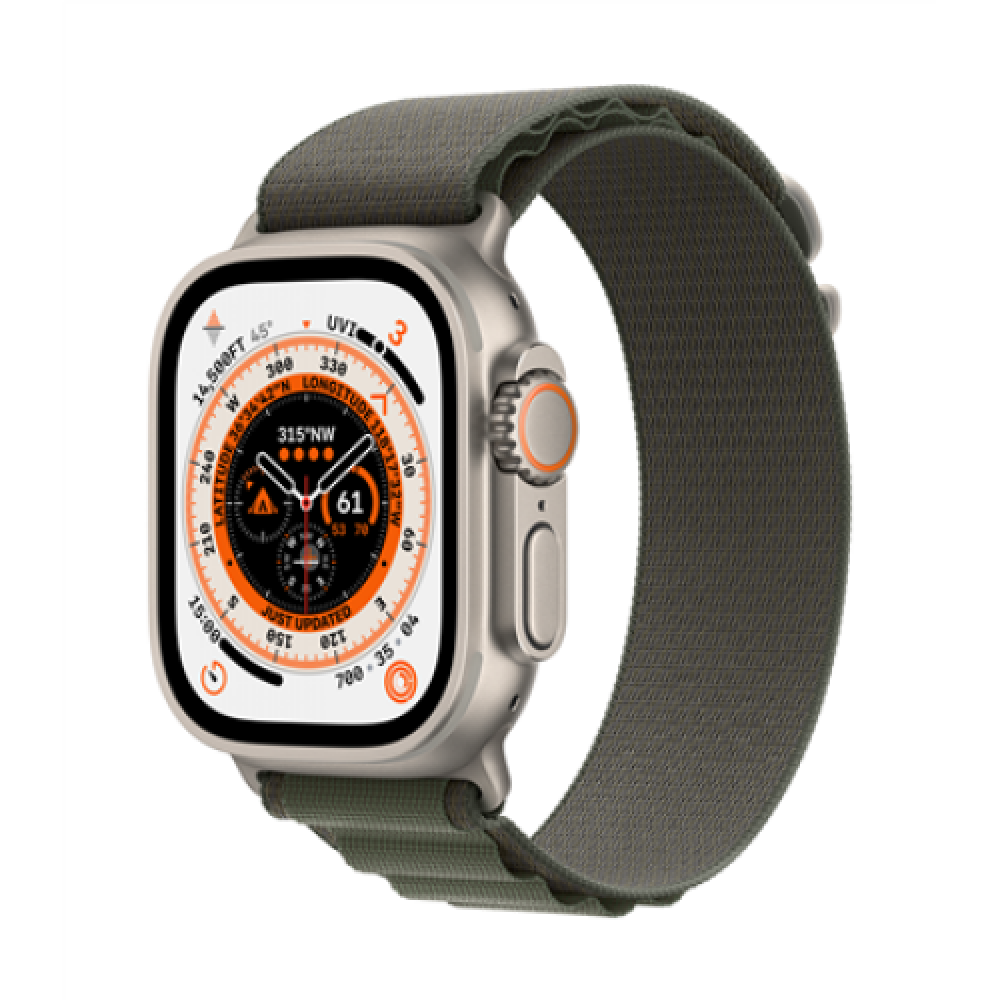 Apple Watch Ultra GPS + Cellular MQFP3EL/A 49mm, Retina LTPO OLED, Touchscreen, Heart rate monitor, Waterproof, Bluetooth, Wi-Fi