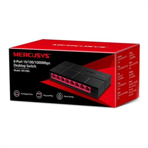 Mercusys , Switch , MS108G , Unmanaged , Desktop , Power supply type External