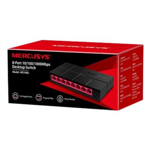 Mercusys , Switch , MS108G , Unmanaged , Desktop , Power supply type External