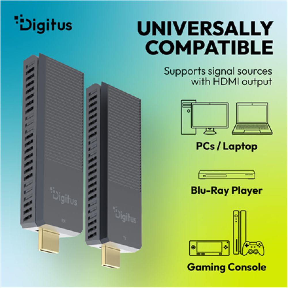 Digitus 4K Wireless HDMI Extender Set, 150 m, 4K/60Hz , DS-55359