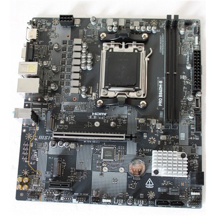 SALE OUT. MSI PRO B840M-B , Processor family AMD , Processor socket AM5 , DDR5 , Supported hard disk drive interfaces M.2, SATA , Number of SATA connectors 4 , USED, REFURBISHED, WITHOUT ACCESSORIES, ONLY BACK PANEL INCLUDED