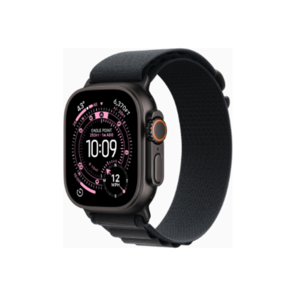 Apple Watch Ultra 3 GPS + Cellular 49mm Black Titanium Case with Black Alpine Loop - Large , Apple