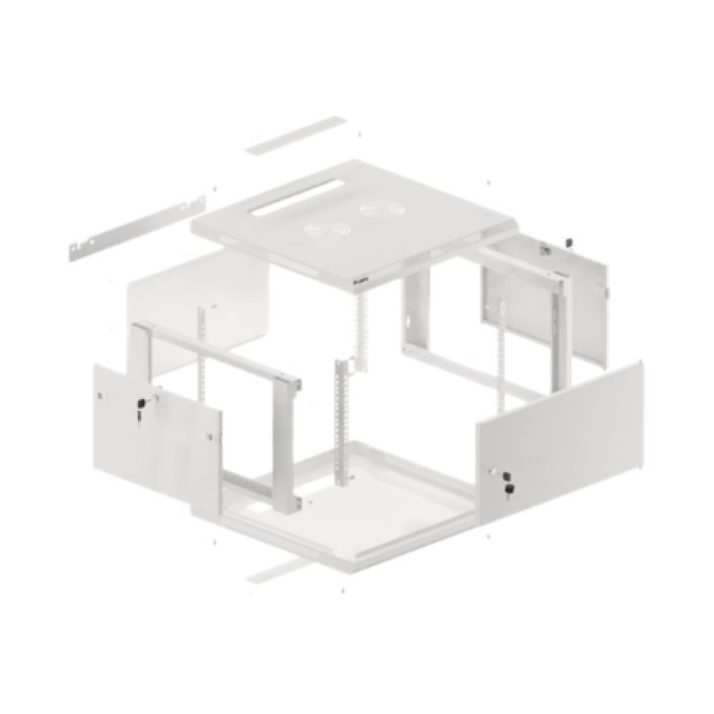 Lanberg Rack cabinet 19 wall-mount 6U/600x600 for self-assembly with metal door (flat pack), grey , Lanberg