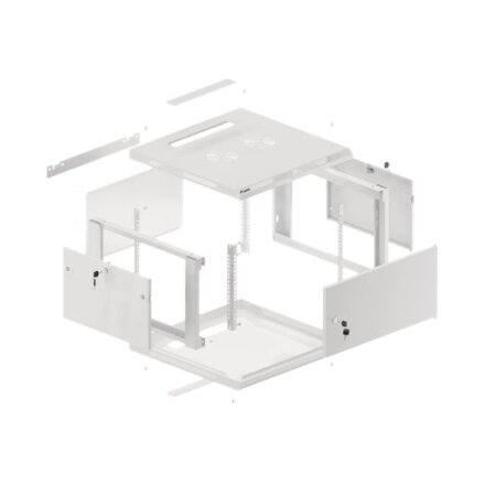 Lanberg , Rack cabinet 19 wall-mount 6U/600x600 for self-assembly with metal door (flat pack) , WF01-6606-00S , Grey