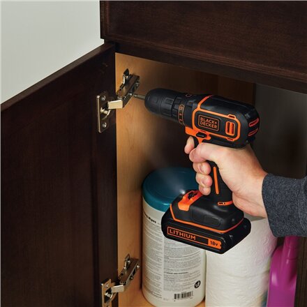 BLACK & DECKER , Cordless Drill , BDCDC18B-QW , 18 V , 2x1.5 Ah , Li-Ion