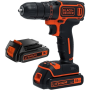 BLACK & DECKER Cordless Drill , BDCDC18B-QW , 18 V , 2x 1.5 Ah , Li-Ion