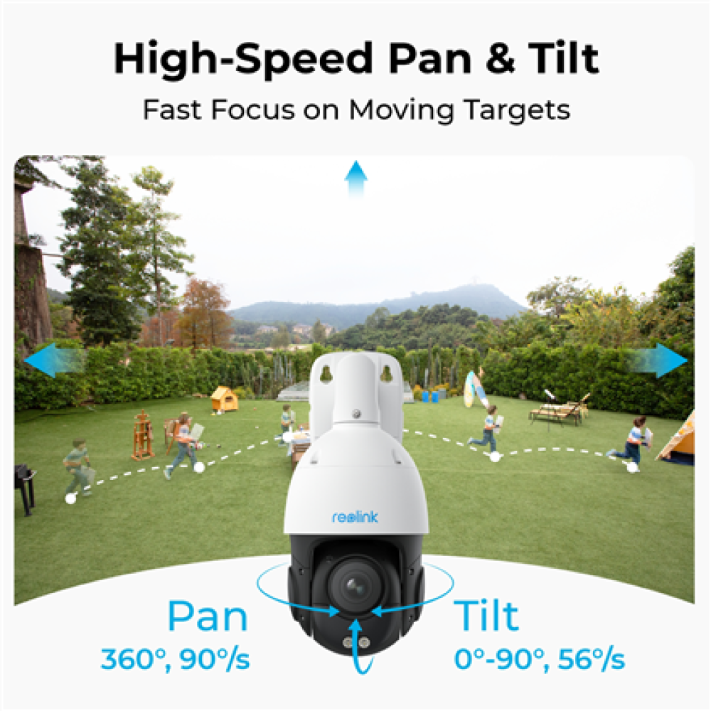 Reolink , 4K 360° Auto-Tracking PoE Camera with 5X Optical Zoom , P840 , 8 MP , f=2.7-13.5mm/Max. F1.6 , Power over Ethernet (PoE) , IP66 , H.265/H.264 , Micro SD, Max. 256GB