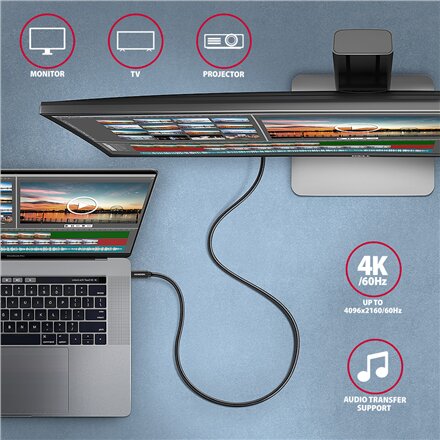 AXAGON , Data and charging USB 2.0 cable, 1.5 m , BUCM32-CM15AB , USB-C to USB-C