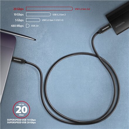 AXAGON , Data and charging USB 2.0 cable, 1.5 m , BUCM32-CM15AB , USB-C to USB-C