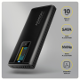 AXAGON USB-C 10Gbps - M.2 NVMe & SATA SSD DISPLAY box , EEM2-SD2B