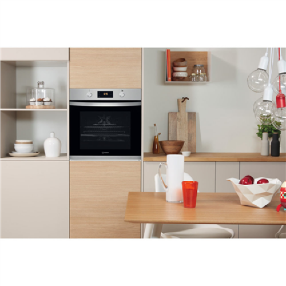 INDESIT , Oven , IFW 3544 JH IX , 71 L , Electric , Hydrolytic , Electronic , Height 59.5 cm , Width 59.5 cm , Stainless steel