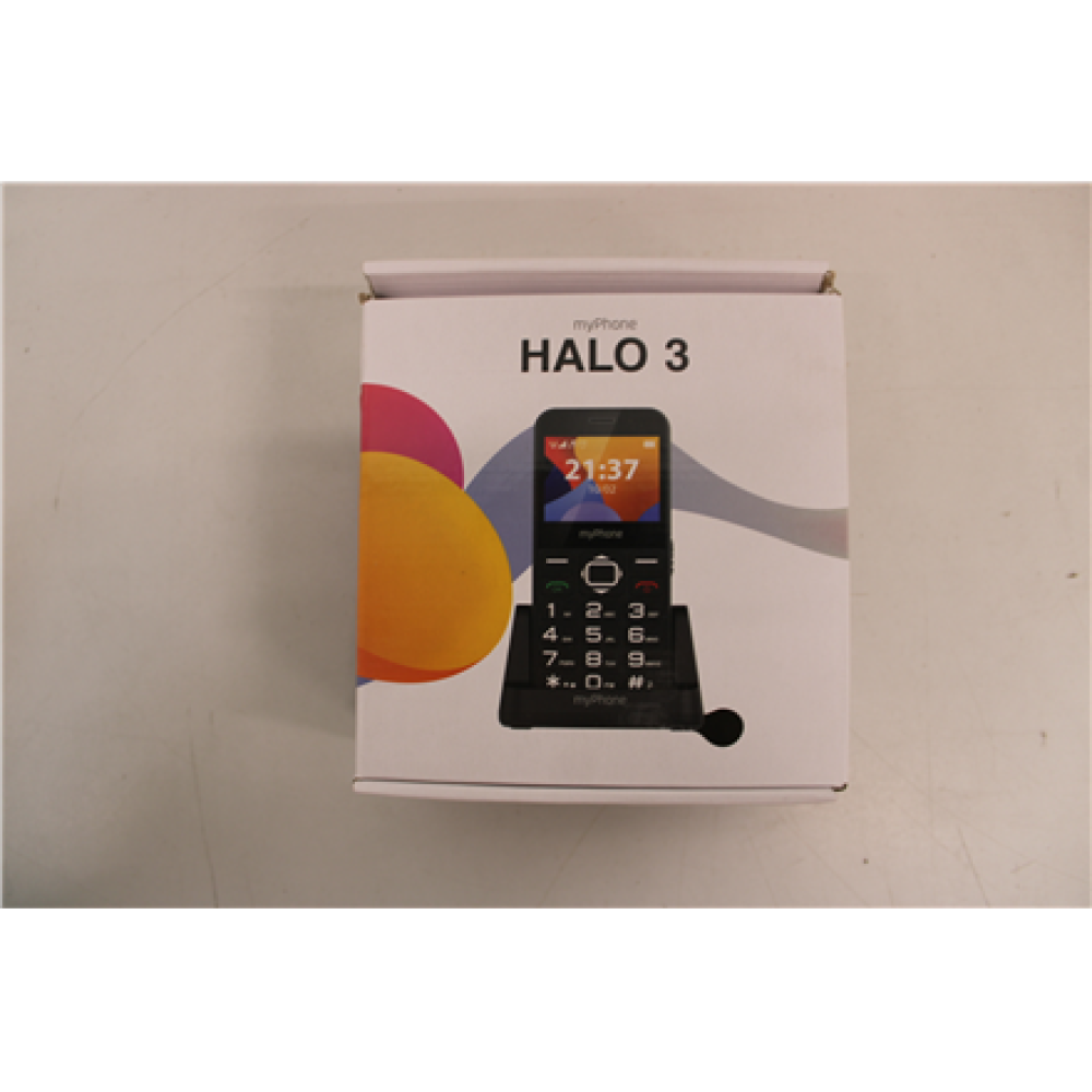 SALE OUT. , myPhone Halo 3 , Black , 2.31 , IPS , 32 MB , 32 MB , Single SIM , Main camera resolution 0.3 MP , 1000 mAh , DAMAGED PACKAGING