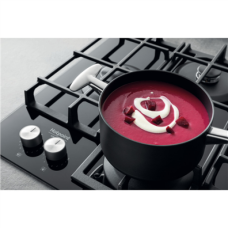 Hotpoint , HAGS 61F/BK , Hob , Gas on glass , Number of burners/cooking zones 4 , Rotary knobs , Black