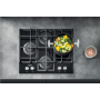 Hotpoint , HAGS 61F/BK , Hob , Gas on glass , Number of burners/cooking zones 4 , Rotary knobs , Black