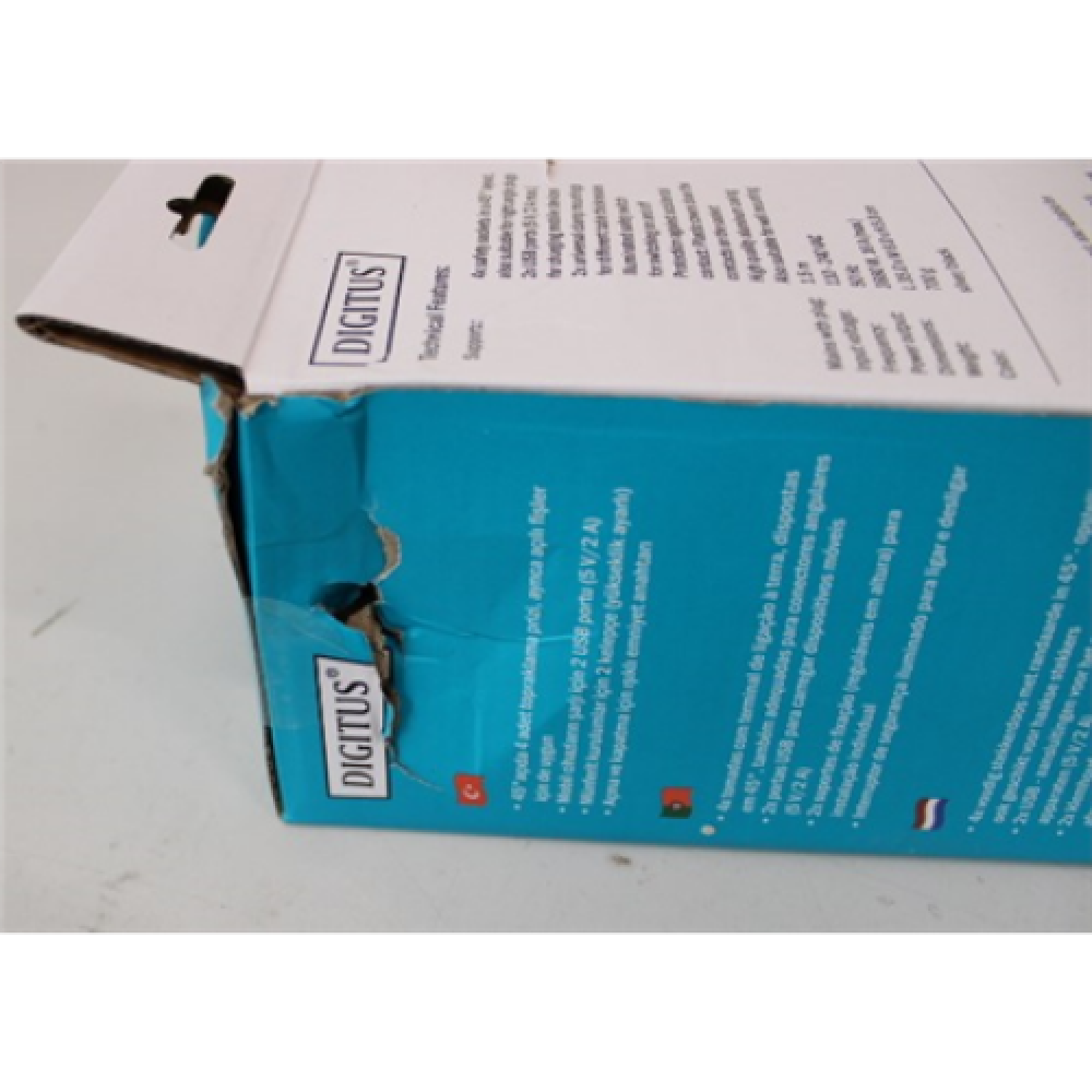 SALE OUT. DIGITUS 4-way Office Power Strip with 2x USB On/Off Switch, Alu-housing, USB out: 5V/2A, bl/si, DAMAGED PACKAGING, SCRATCHES ON SIDES , Office Power Strip , DA-70614 , Silver/Black , DAMAGED PACKAGING, SCRATCHES ON SIDES