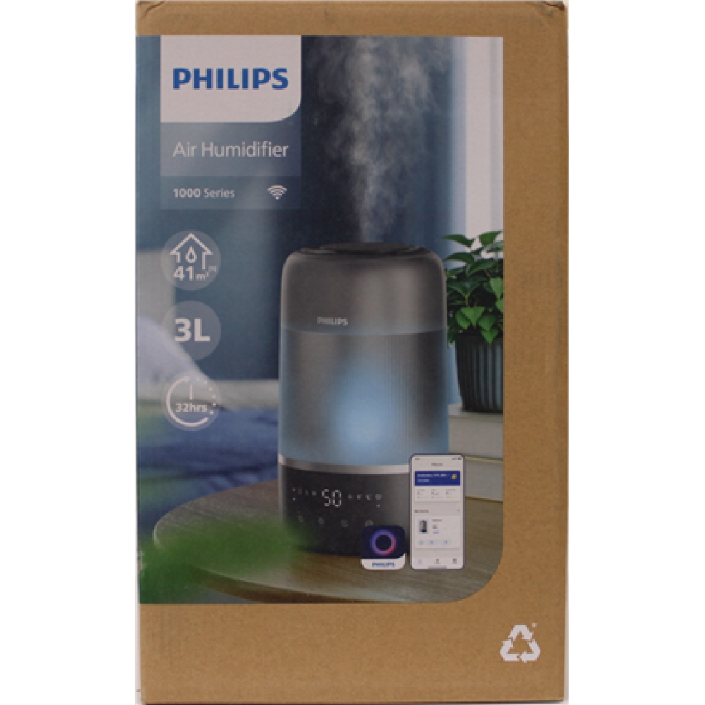 SALE OUT. Philips HU1510/03 Humidifier Series 1000 Up to 41m2, 3 settings, Grey , SALE OUT. , Philips Humidifier , HU1510/03 Series 1000 , 19.6 W , Water tank capacity 3 L , Suitable for rooms up to 41 m² , Ultrasonic , Humidification capacity 275 ml/hr ,