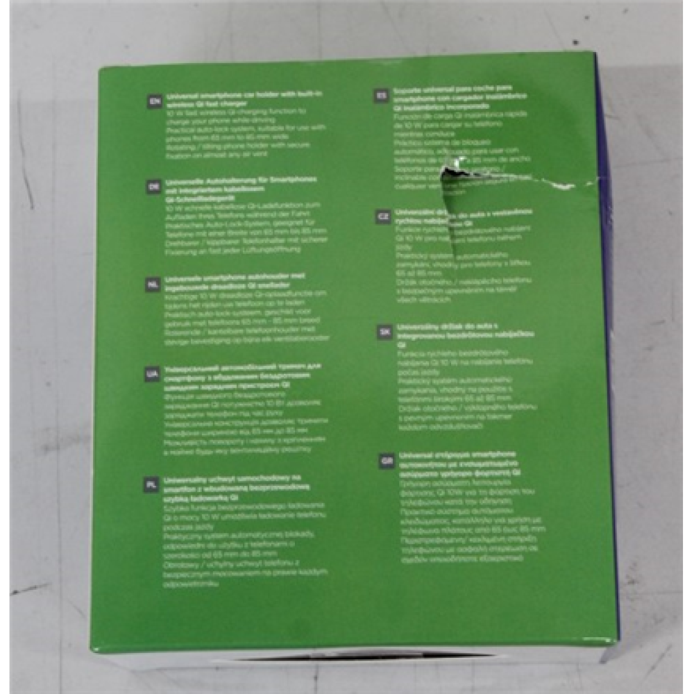 SALE OUT. EnerGenie EG-TA-CHAV-QI10-01 , DAMAGED PACKAGING , Car smartphone holder with wireless charger , Built-in charger , Universal smartphone car holder with built-in wireless Qi fast charger, 10 W fast wireless Qi charging function to charge your ph