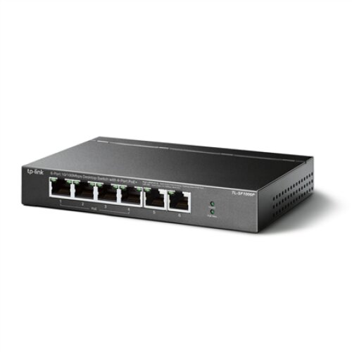 TP-LINK , Switch , TL-SF1006P , Unmanaged , Desktop , 10/100 Mbps (RJ-45) ports quantity 6 , PoE+ ports quantity 4 , Power supply type External