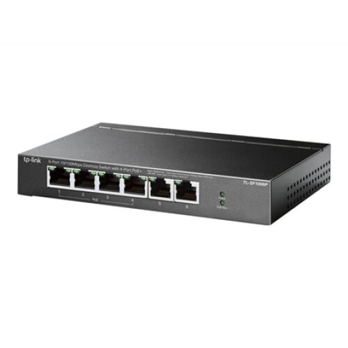 TP-LINK , Switch , TL-SF1006P , Unmanaged , Desktop , 10/100 Mbps (RJ-45) ports quantity 6 , PoE+ ports quantity 4 , Power supply type External