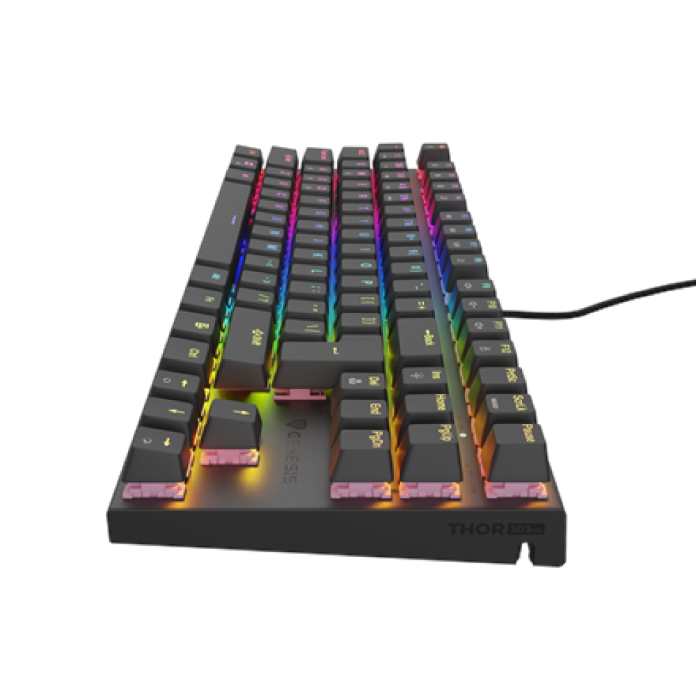 Genesis , THOR 303 , Mechanical Gaming Keyboard , Wired , US , Black , USB-A , Outemu Peach Silent