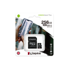 Kingston , Canvas Select Plus , UHS-I , 256 GB , MicroSDXC , Flash memory class 10 , SD Adapter