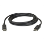 Aten , Black , DisplayPort rev.1.2 Cable , DP to DP , 3 m