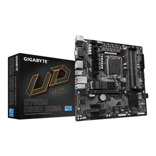 Gigabyte , B760M DS3H DDR4 1.0 M/B , Processor family Intel , Processor socket LGA1700 , DDR4 DIMM , Memory slots 4 , Supported hard disk drive interfaces SATA, M.2 , Number of SATA connectors 4 , Chipset Intel B760 Express , Micro ATX