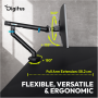 Digitus Desk Mount , Tilt, rotation, pivot , Single design monitor mount , 35 , Maximum weight (capacity) 10 kg , Black