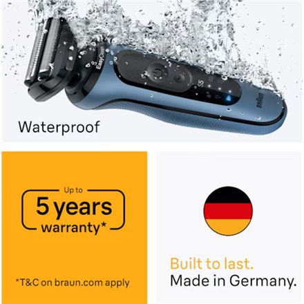Braun Shaver , Series 5 52-A1000s , Operating time (max) 50 min , Wet & Dry , Lithium Ion , Blue/Black
