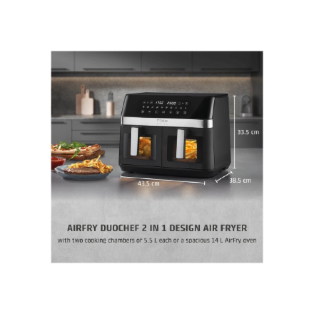Caso Air Fryer , DuoChef , Power 2200 W , Capacity 14 L , Black