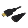 Logilink , Black , HDMI Type A Female , HDMI Type A Male , HDMI Cable Type A Male - HDMI Type A Female , HDMI to HDMI , 2 m