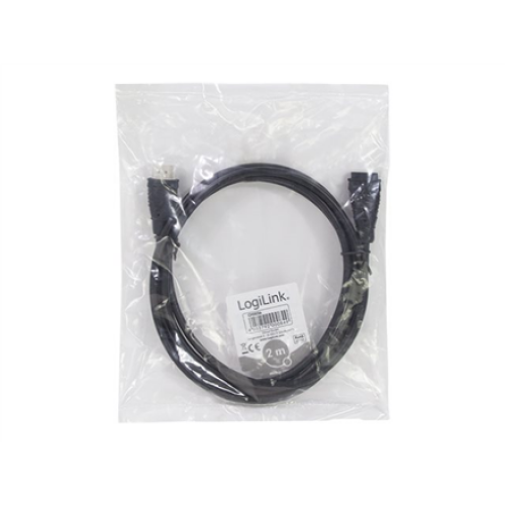 Logilink , HDMI Cable Type A Male - HDMI Type A Female , Black , HDMI Type A Female , HDMI Type A Male , HDMI to HDMI , 2 m