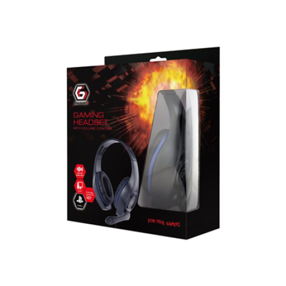 Gembird Gaming headset with volume control GHS-05-B Built-in microphone Blue/Black Wired Over-Ear 3.5 mm 4-pin