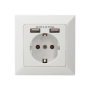 Digitus Safety socket for flush mounting with 2 USB ports , DA-70613