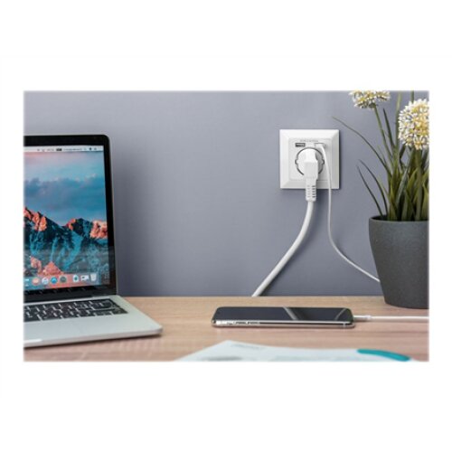 Digitus Safety socket for flush mounting with 2 USB ports , DA-70613
