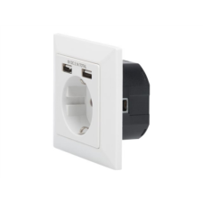 Digitus Safety socket for flush mounting with 2 USB ports , DA-70613