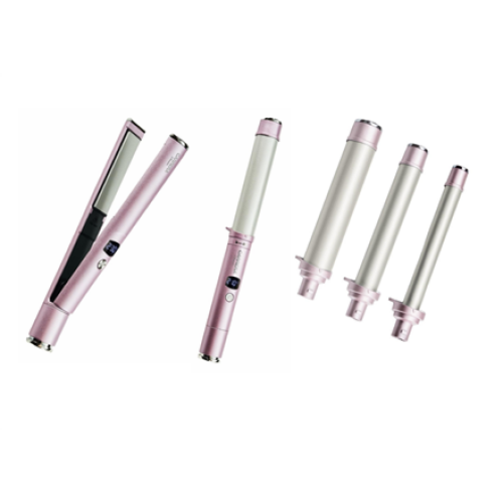 Carrera Classic Straightener and Curler 3in1 Set 21291111 Warranty 24 month(s), Ceramic heating system, Display LED, Temperature (max) 230 °C, 40/55 W, Light Pink