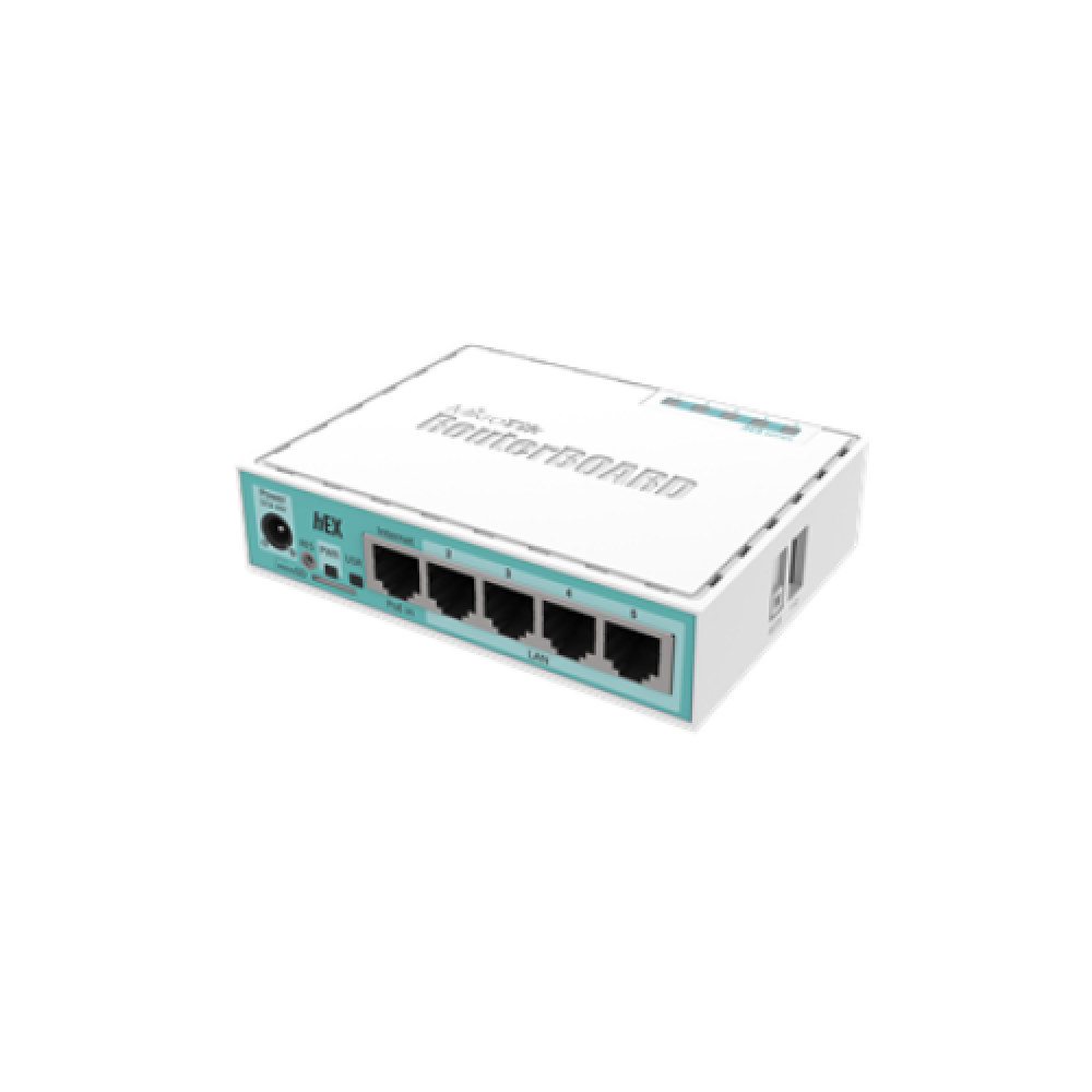 Mikrotik Wired Ethernet Router (No Wifi) RB750Gr3, hEX, Dual Core 880MHz CPU, 256MB RAM, 16 MB (MicroSD), 5xGigabit LAN, USB, PCB and Voltage temperature monitor, Beeper, IP20, Plastic Case, RouterOS L4 , Ethernet Router hEX , RB750Gr3 , No Wi-Fi , Ethern