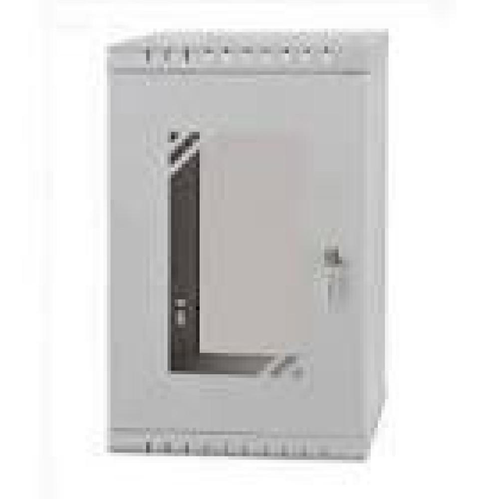 NETRACK ECO-Line wall cabinet 10inch 9U/300 mm - gray glass door