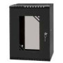 NETRACK ECO-Line wall cabinet 10inch 9U/300 mm - black glass door