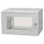 NETRACK Hanging cabinet ECO-Line Rack 19inch 4U / 350mm - gray glass door